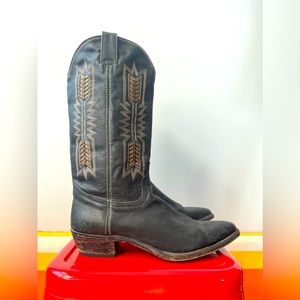 Free People x FarylRobin vintage western black cowboy boots womens size 11 soft